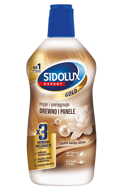 SIDOLUX Expert Gold Миє і доглядає за панелями та деревиною 